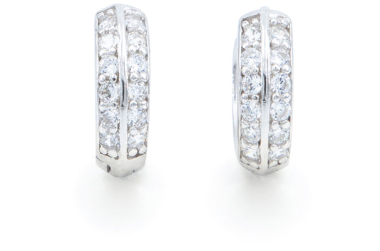 Bequasa Double-Faced Creolen, Silber 925, Rhodiniert