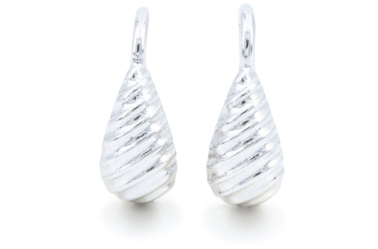 Bequasa Twist Drop Ohrringe, Silber 925, Rhodiniert