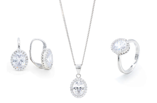 Bequasa White Twinkle Set, Silber 925, Rhodiniert